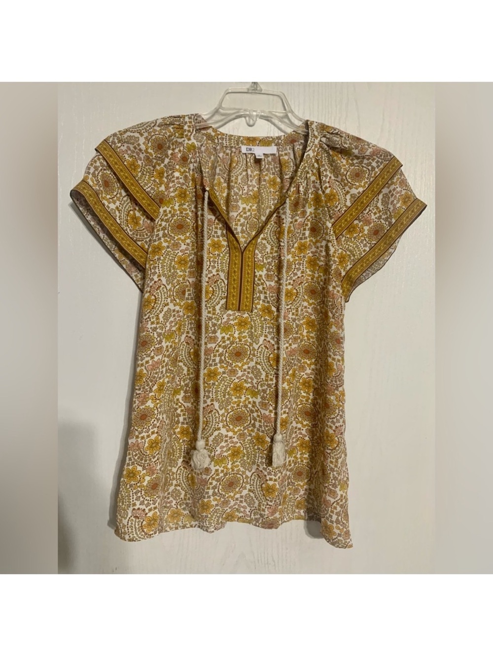 DR2 Gold and Cream Boho Tassel Tunic